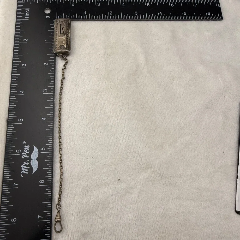 Vintage Hickok Beltogram Watch Chain Fob Silver Tone
